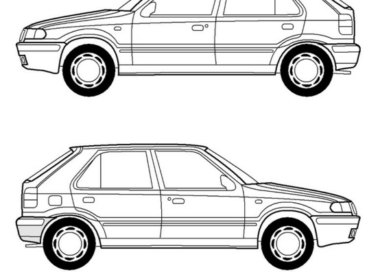 Skodas Felicia (1998) (Skoda Felicia (1998)) are drawings of the car
